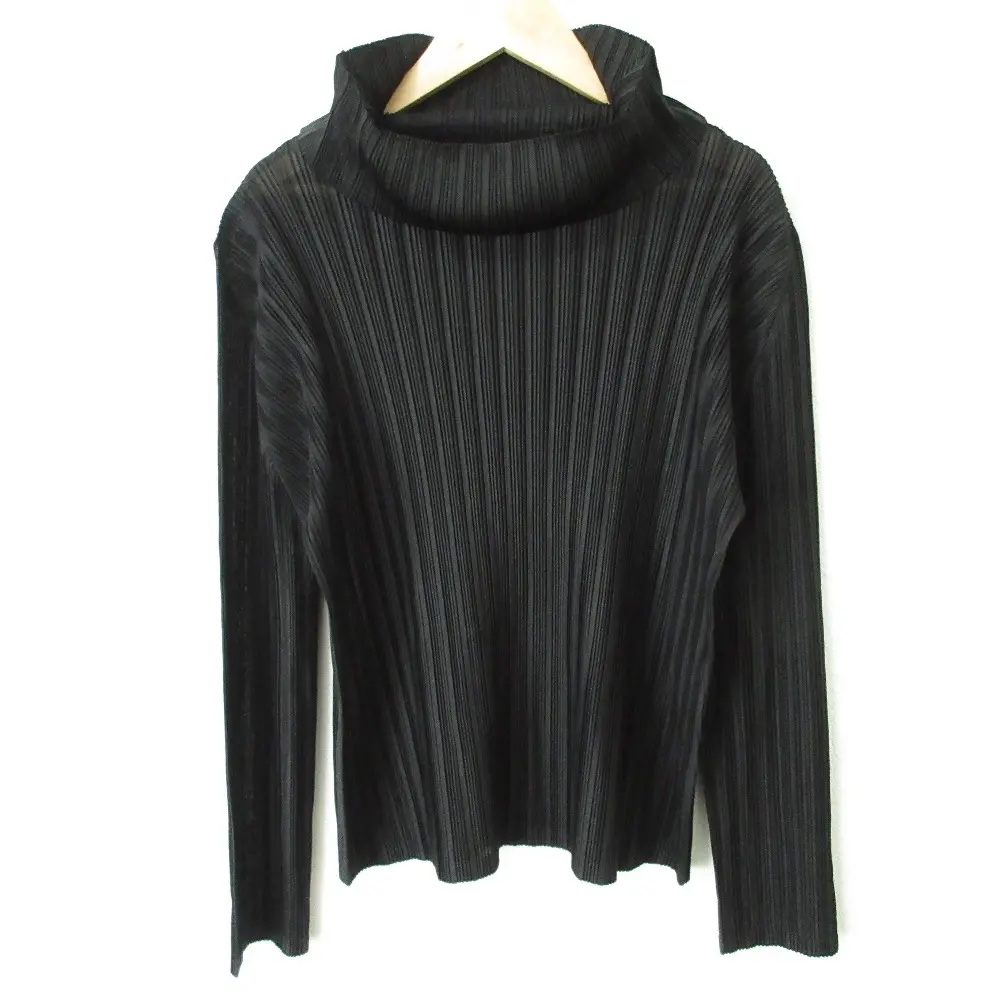 PLEATS PLEASE プリーツプリーズ イッセイミヤケ タートルネック 長袖 カットソー PP61-FK332 03 ブラック