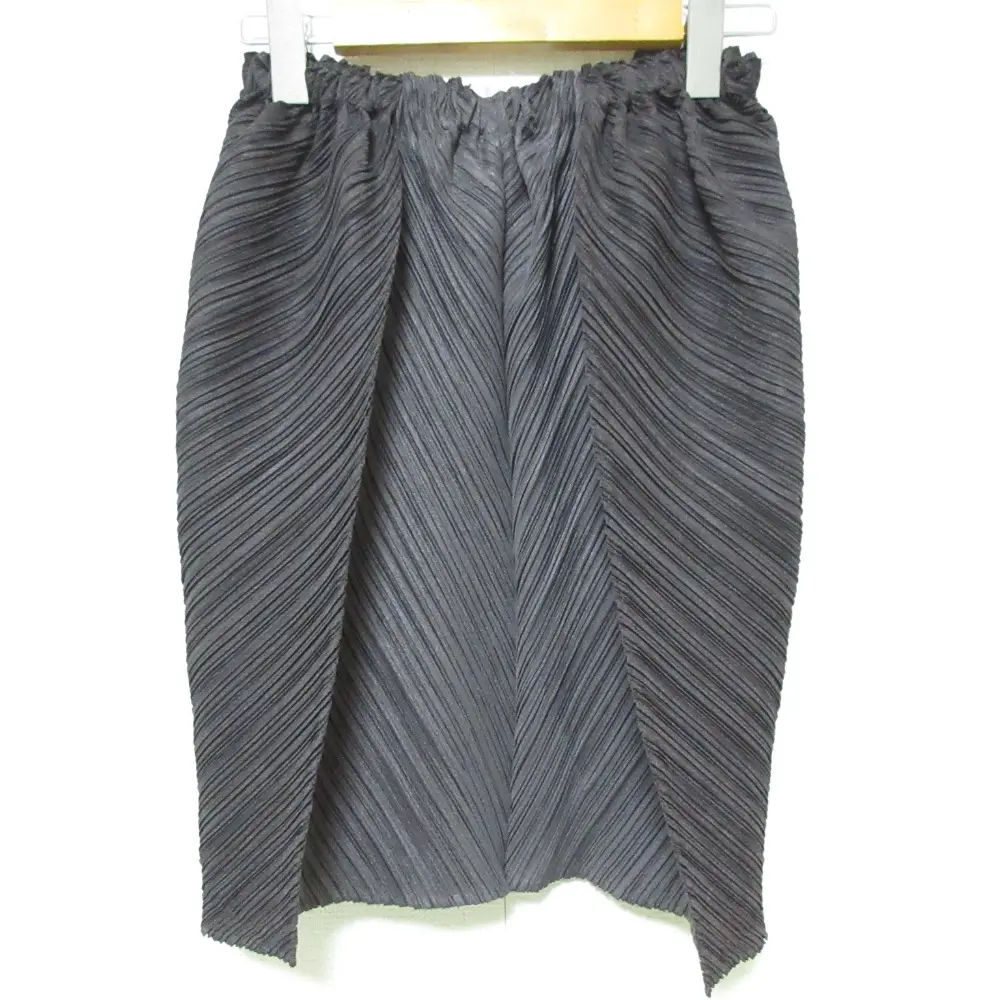 PLEATS PLEASE プリーツプリーズ イッセイミヤケ バイカラー イージースカート PP41-JG763 サイズ3 パープル×グレージュ