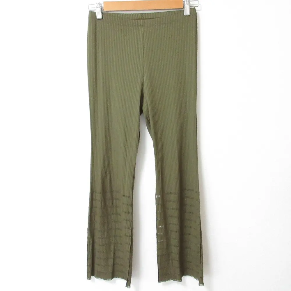 PLEATS PLEASE プリーツプリーズ INSIDE A.POC 裾カットワーク リブ イージーパンツ PP32LF903 3 カーキ