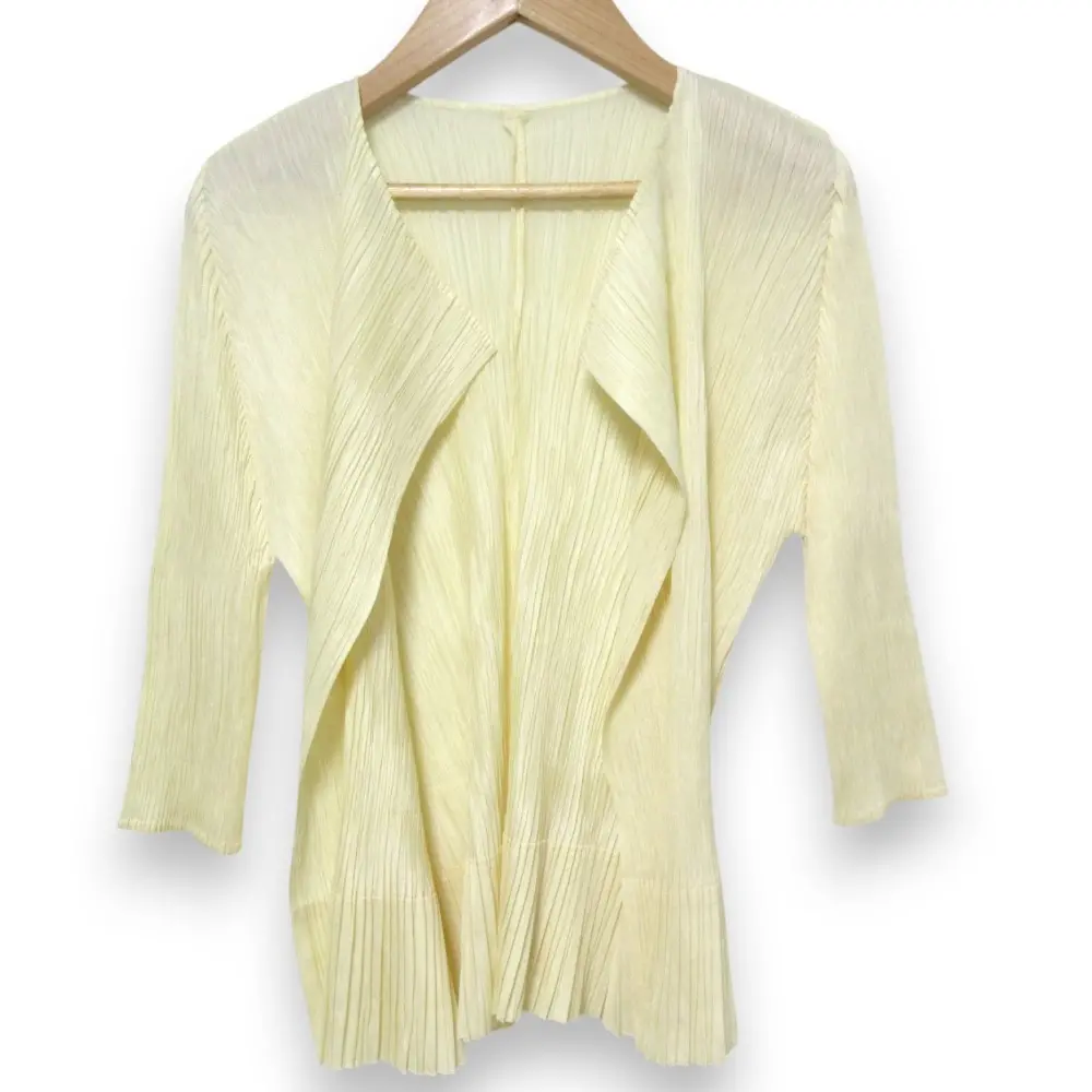 PLEATS PLEASE プリーツプリーズ イッセイミヤケ オープンフロント カーディガン PP91-J0814 サイズ3 オフホワイト