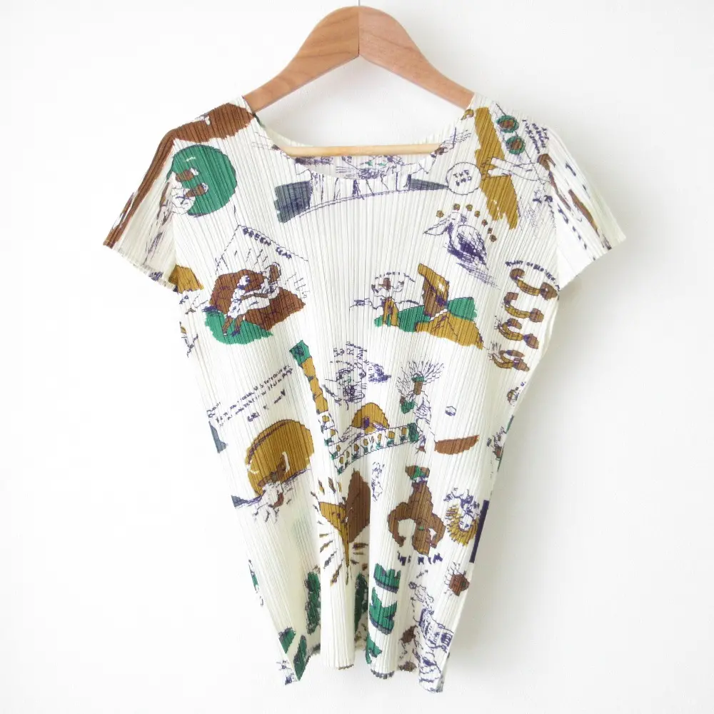 PLEATS PLEASE ISSEY MIYAKE プリーツプリーズ Terry Johnson コラボ フレンチスリーブ カットソー 3 アイボリー