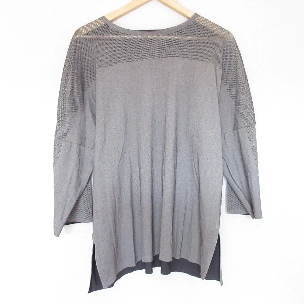 PLEATS PLEASE プリーツプリーズ イッセイミヤケ A-POC INSIDE メッシュ 切替 ワイドカットソー プルオーバー 3 グレー