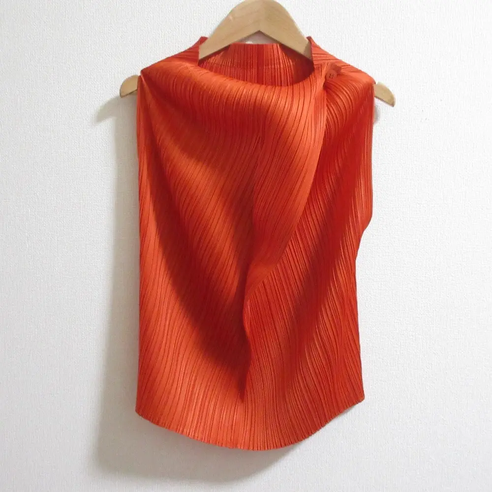 PLEATS PLEASE プリーツプリーズ イッセイミヤケ JULY ノースリーブ プリーツカットソー PP43JK112 オレンジ
