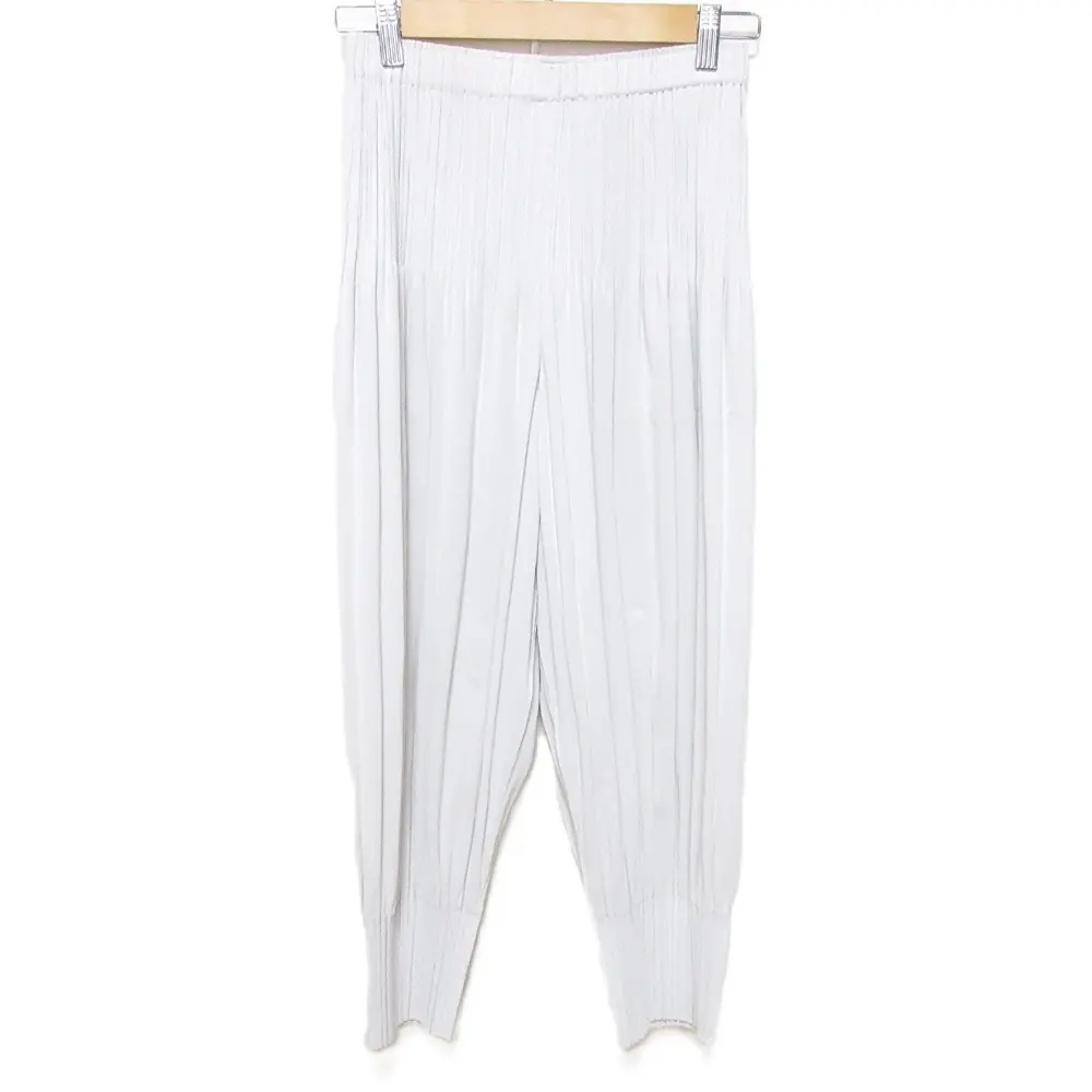 PLEATS PLEASE ISSEY MIYAKE プリーツプリーズイッセイミヤケ プリーツ ジョガーパンツ PP93-JF524 サイズ3 ホワイトベージュ