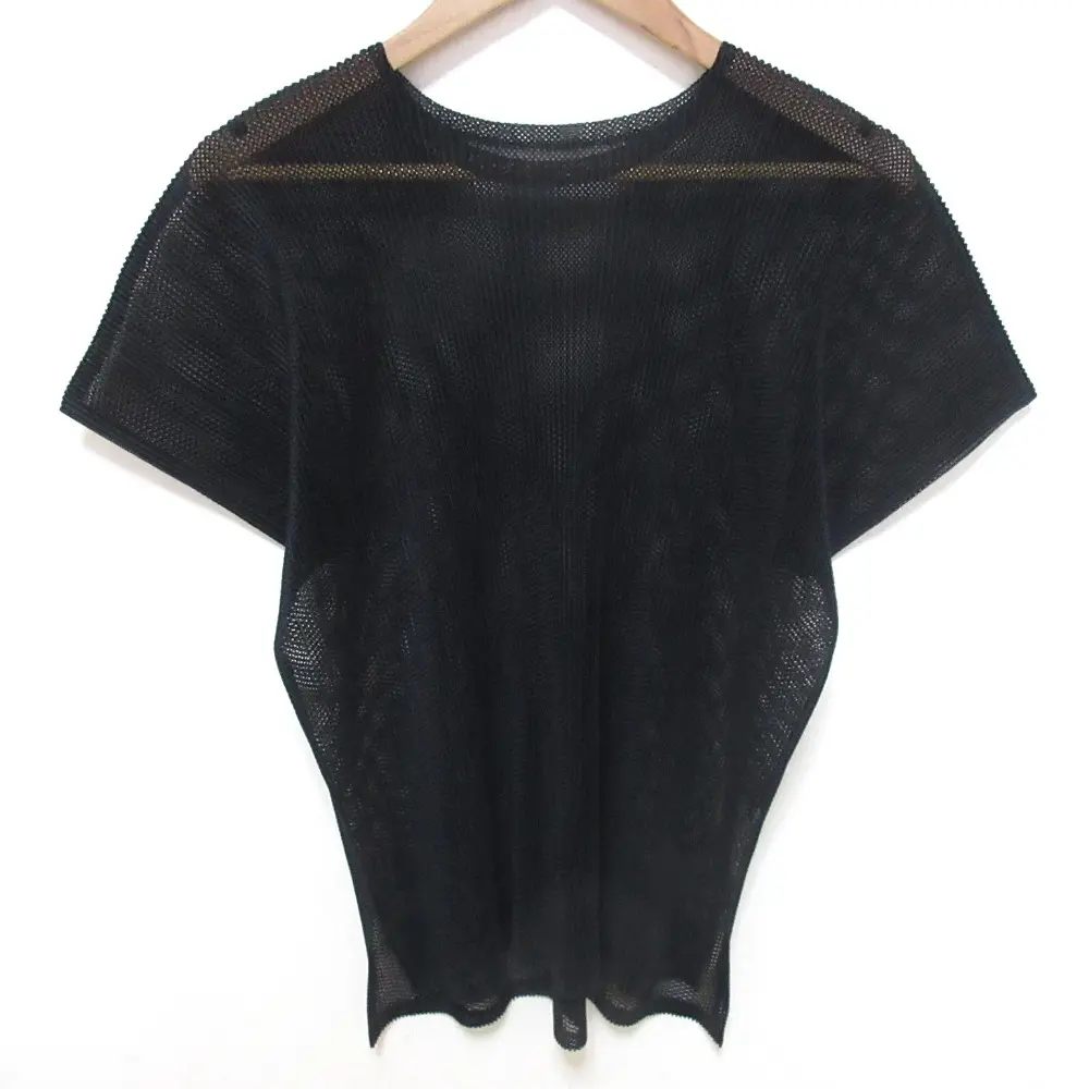 PLEATS PLEASE ISSEY MIYAKE プリーツプリーズイッセイミヤケ メッシュプリーツカットソー シャツ PP03-FK252 3 ブラック