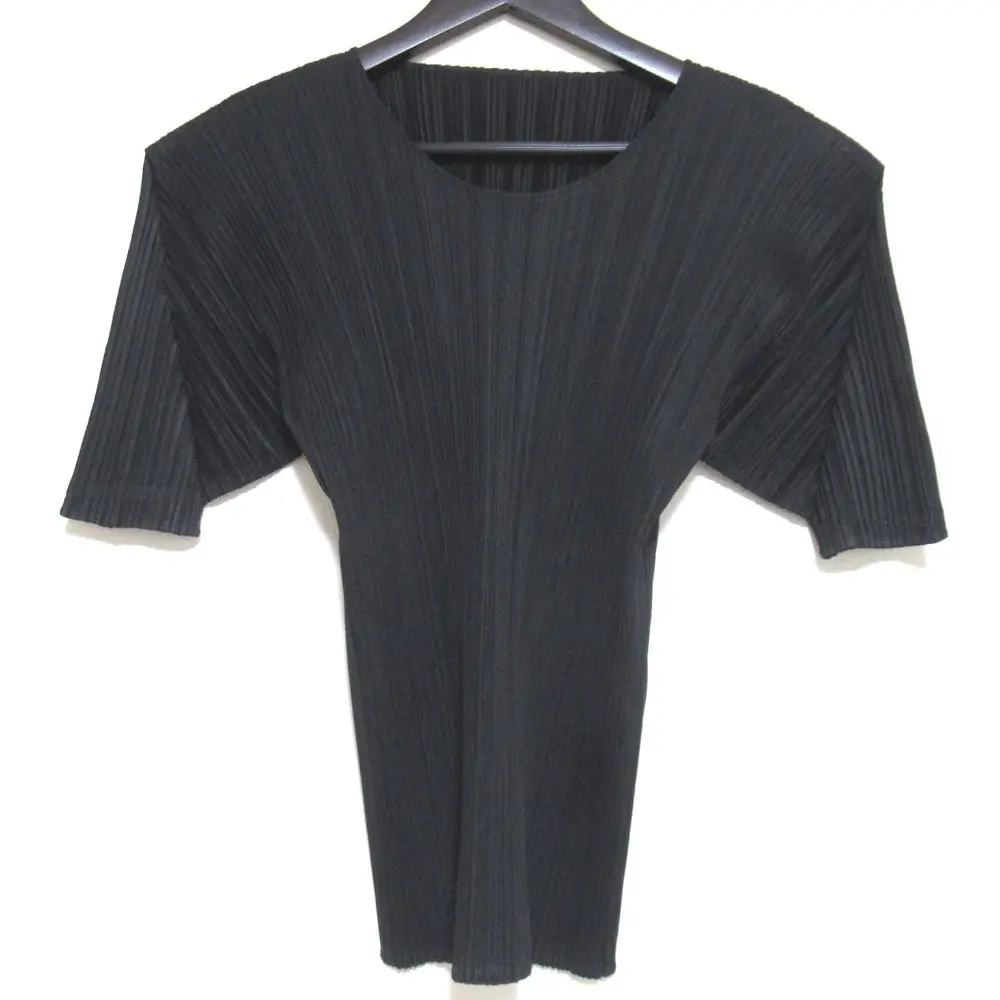 PLEATS PLEASE ISSEY MIYAKE プリーツプリーズ イッセイミヤケ 半袖 カットソー PP91-JK072 サイズ3 ブラック