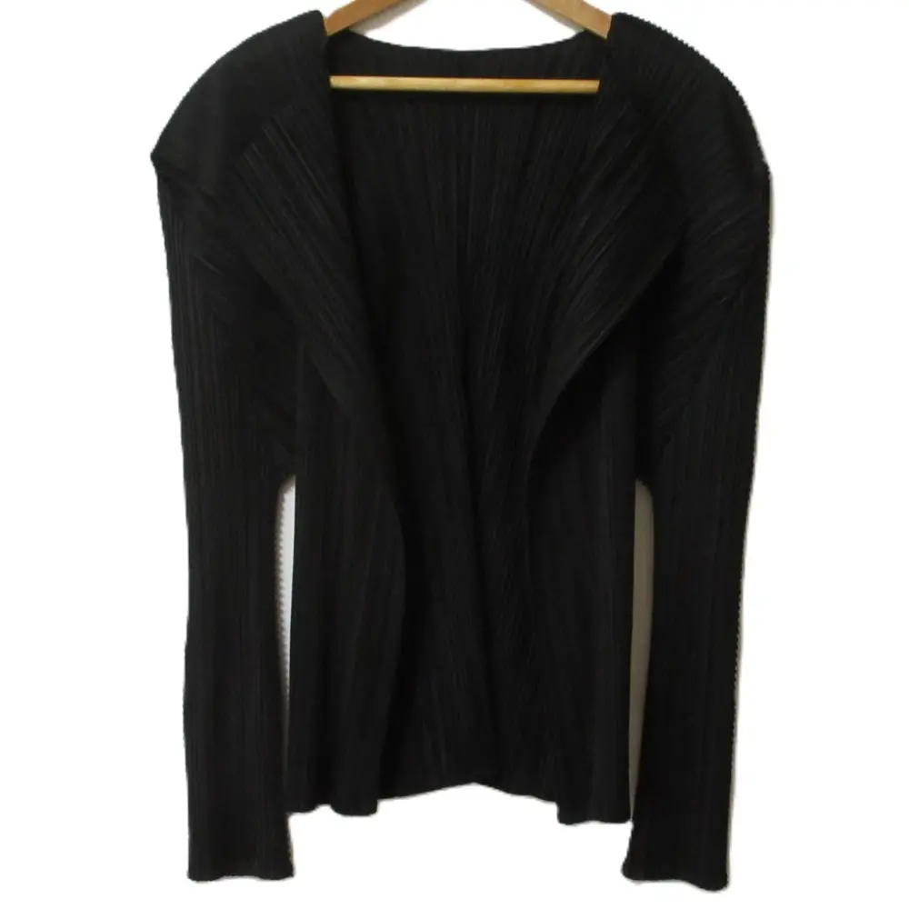 PLEATS PLEASE プリーツプリーズ イッセイミヤケ 長袖 羽織 カーディガン PP41-JO204 サイズ3 ブラック