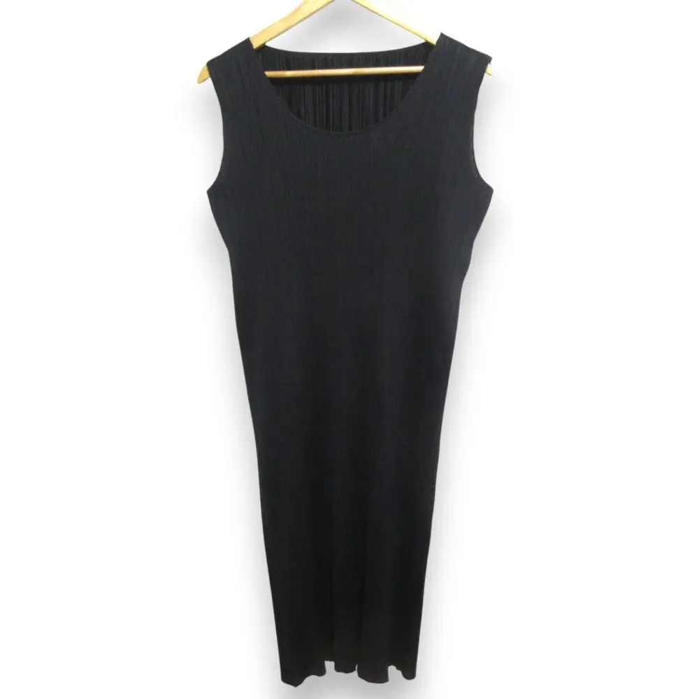 PLEATS PLEASE ISSEY MIYAKE プリーツプリーズ イッセイミヤケ スリーブレスロングワンピース PP04-JH648 サイズ4 ブラック