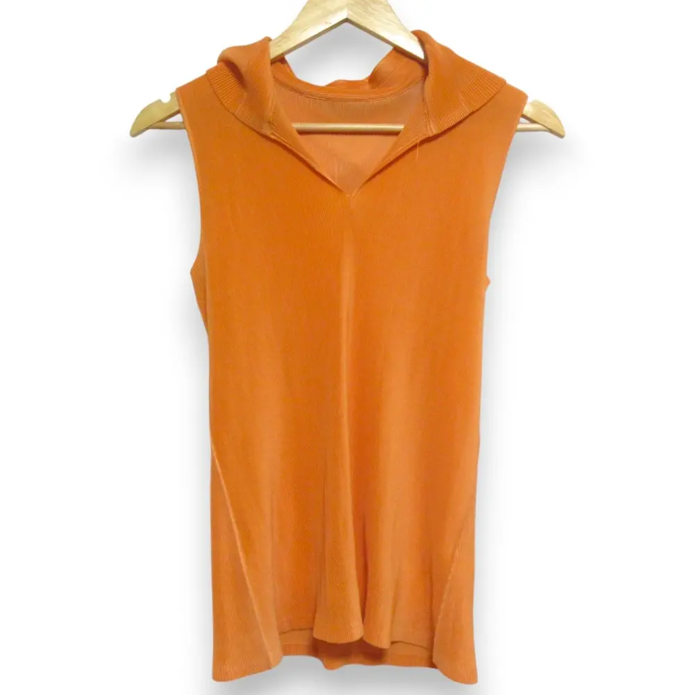 PLEATS PLEASE ISSEY MIYAKE プリーツプリーズ イッセイミヤケ ノースリーブ パーカーカットソー PP31FK283 サイズ3 オレンジ