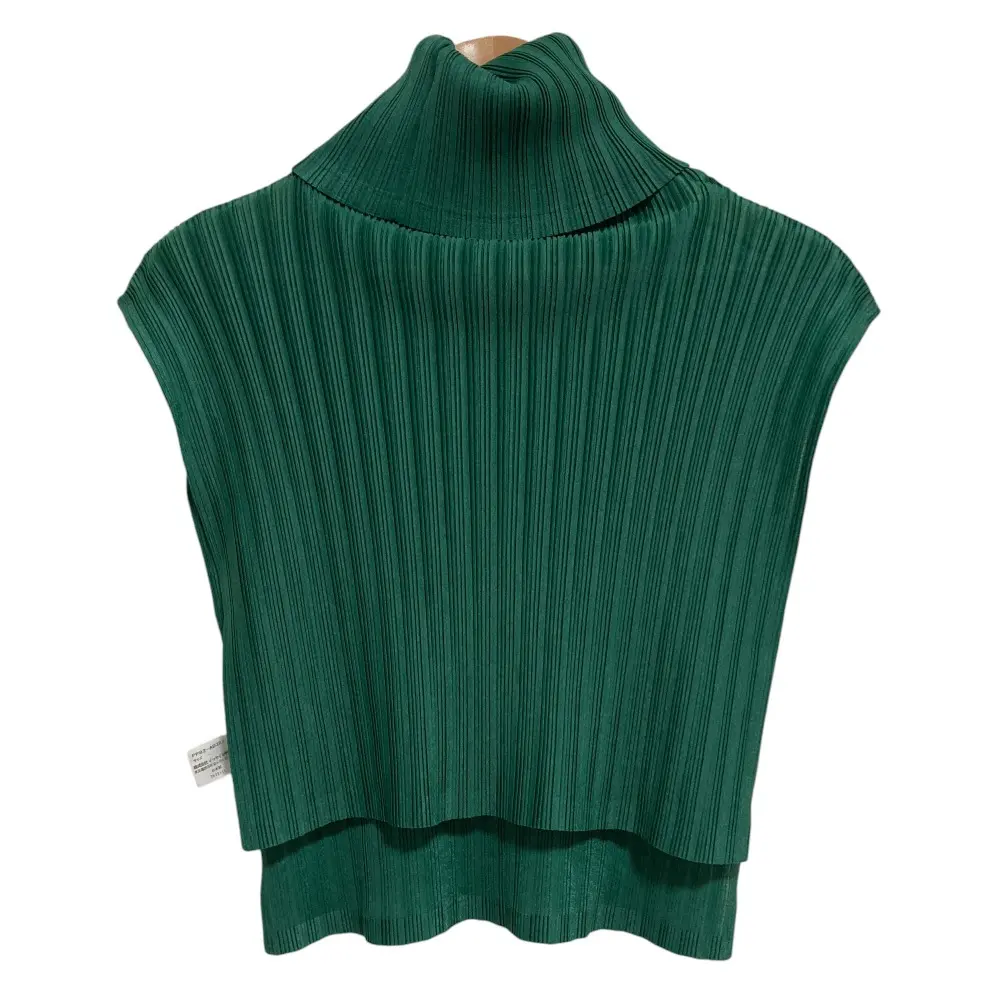 PLEATS PLEASE プリーツプリーズ イッセイミヤケ つけ襟タートルネック インナーカットソー PP82-AD382 グリーン