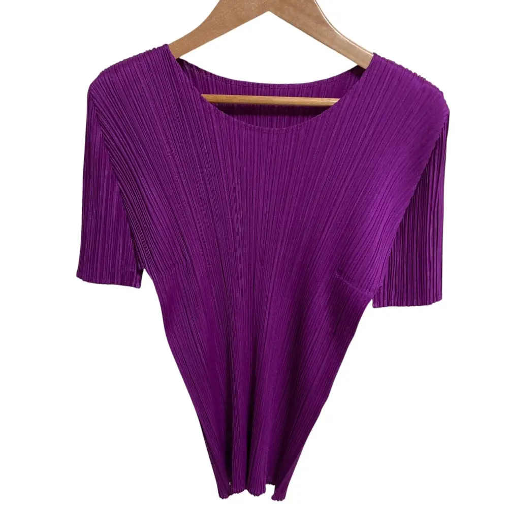 PLEATS PLEASE プリーツプリーズ イッセイミヤケ ショートスリーブ カットソー PP03-JK002 サイズ3 パープル