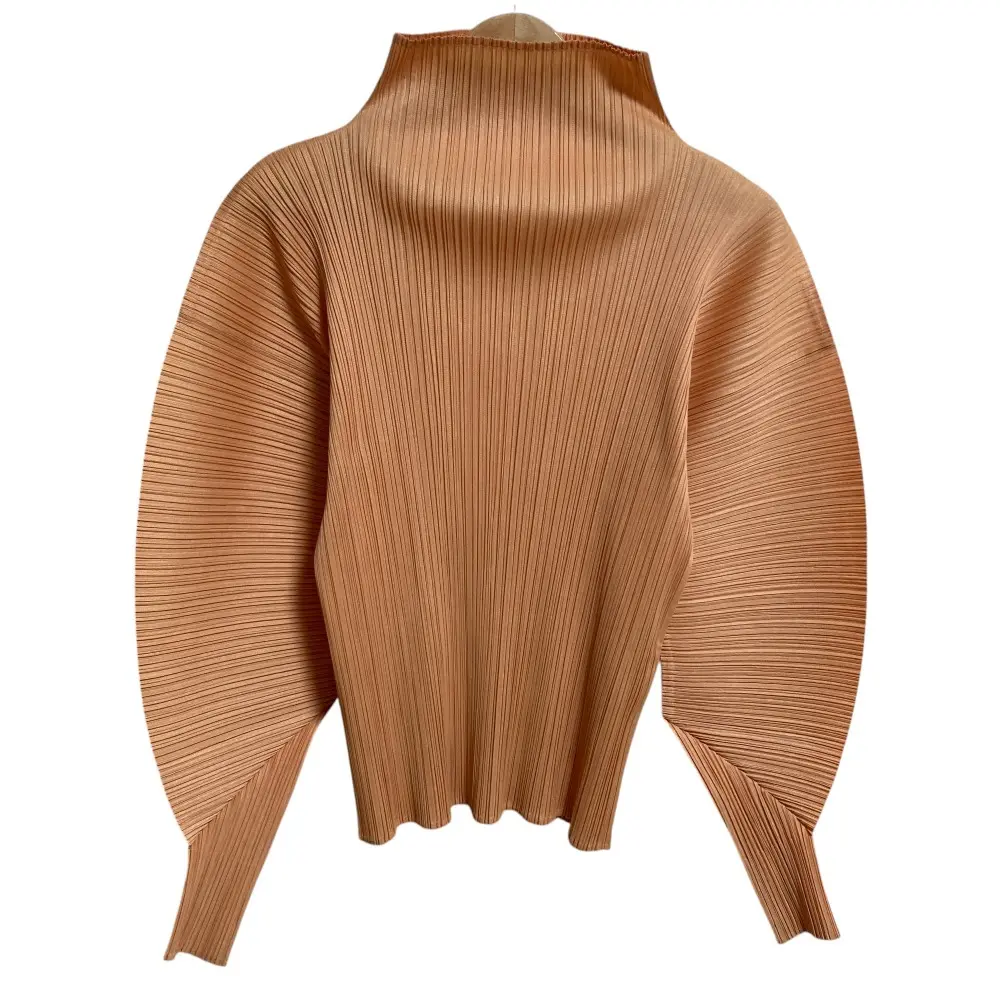 PLEATS PLEASE プリーツプリーズ イッセイミヤケ ハイネックカットソー PP51-JK808 サイズ3 オレンジ