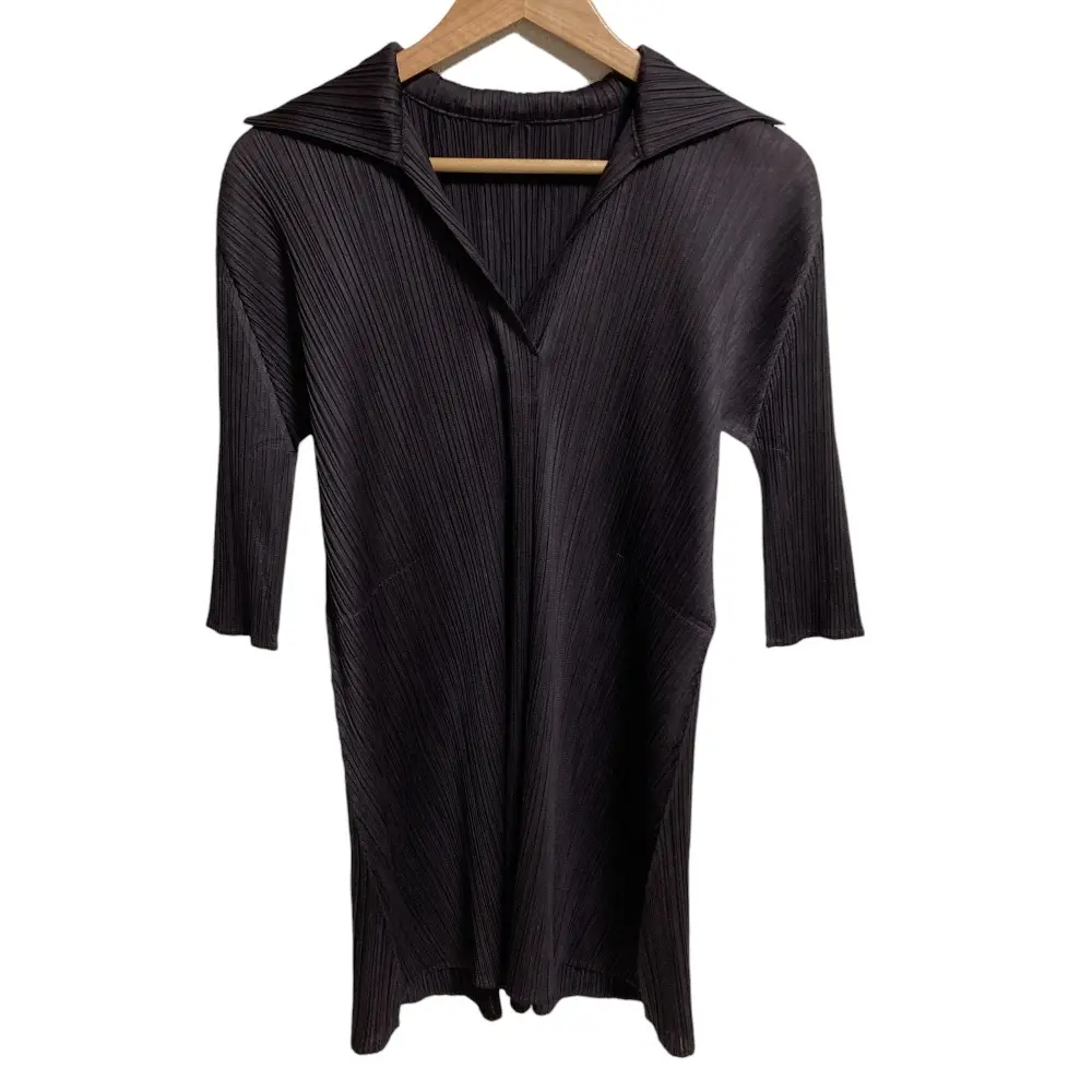 PLEATS PLEASE プリーツプリーズ イッセイミヤケ カシュクール ブラウスチュニック PP23-JT166 サイズ3 ダークパープル