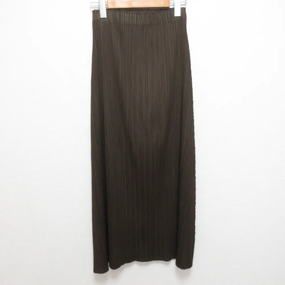 PLEATS PLEASE ISSEY MIYAKE プリーツプリーズ イッセイミヤケ イージーロングスカート PP13-JG509 サイズ2 カーキ