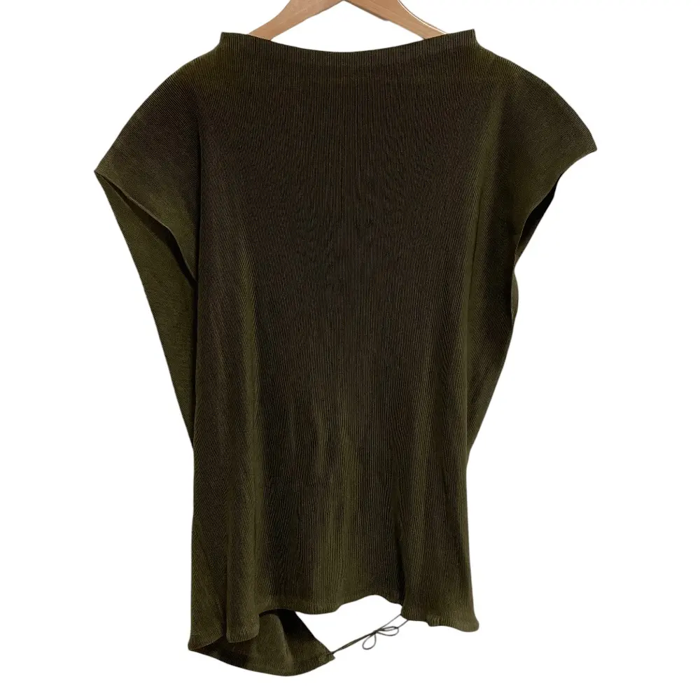 PLEATS PLEASE ISSEY MIYAKE プリーツプリーズ イッセイミヤケ ドローコード ワイドシャツ PP43FK301 size3 カーキ