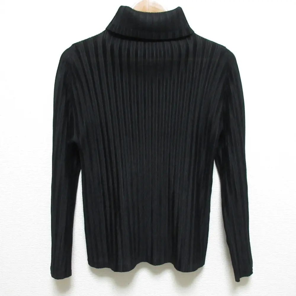PLEATS PLEASE プリーツプリーズ イッセイミヤケ ハイネック 長袖 ブラウス カットソー PP11-FK331 サイズ3 ブラック