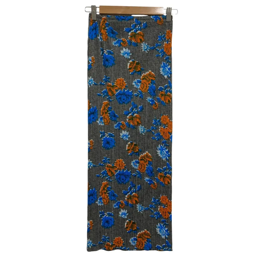 PLEATS PLEASE ISSEY MIYAKE プリーツプリーズ イッセイミヤケ フラワープリント ロングスカート PP72-JG513 size2 グレー
