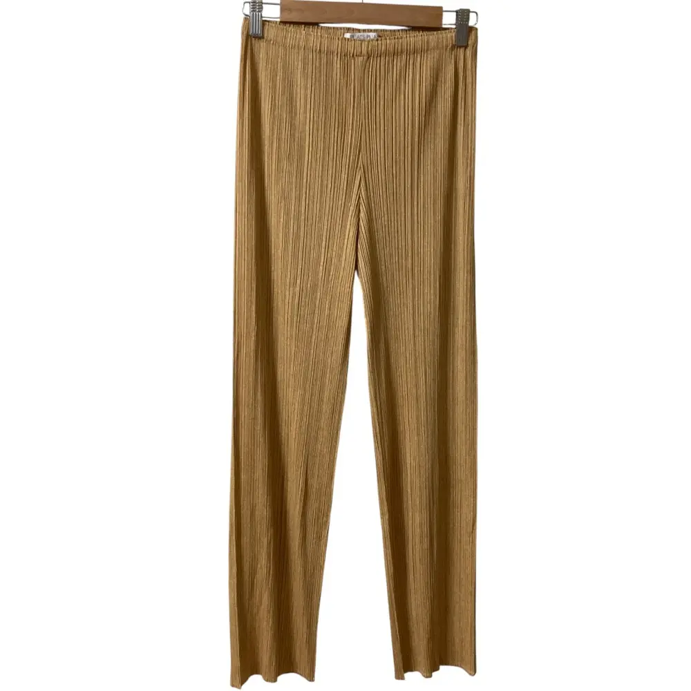 PLEATS PLEASE ISSEY MIYAKE プリーツプリーズ イッセイミヤケ ストレート イージーパンツ PP63-JF144 サイズ3 ゴールドカラー