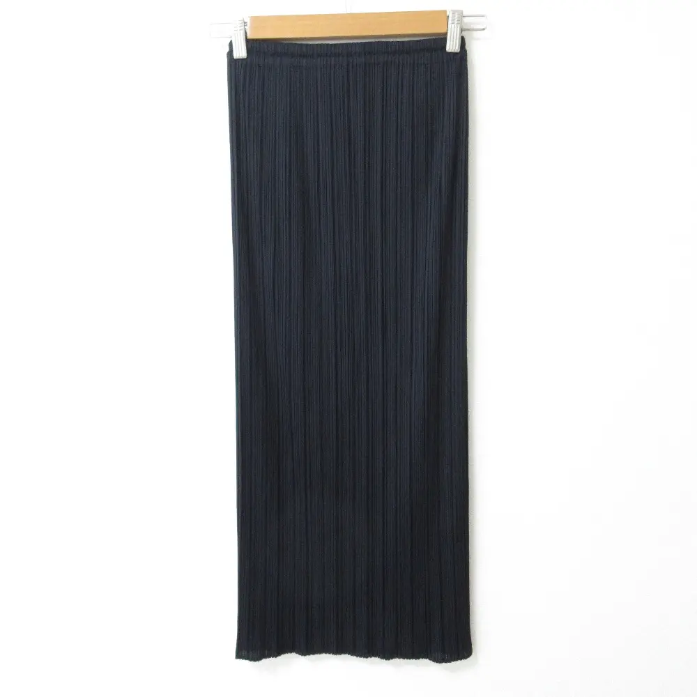 PLEATS PLEASE ISSEY MIYAKE プリーツプリーズ イッセイミヤケ ロングスカート イージースカート PP05-JG001 サイズ2 ネイビー