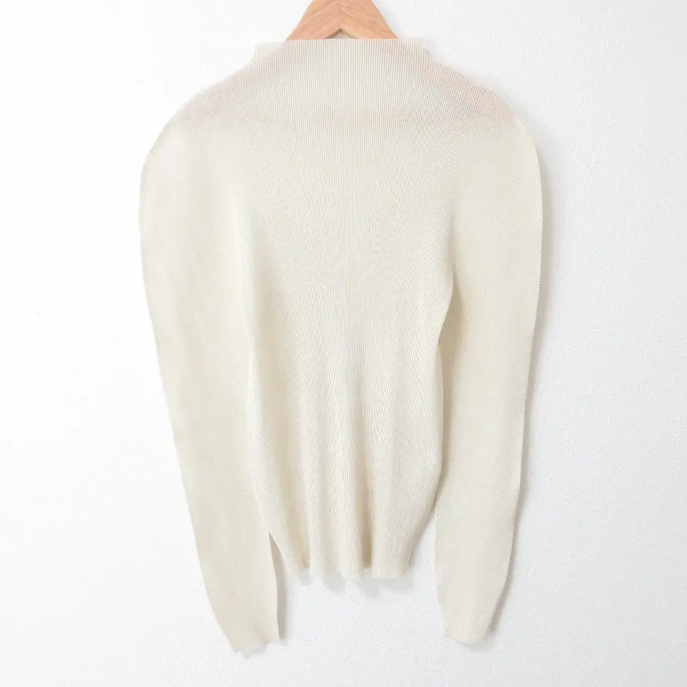 PLEATS PLEASE プリーツプリーズ イッセイミヤケ ロングスリーブ ハイネック ブラウス カットソー PP19-JK215 3 アイボリー