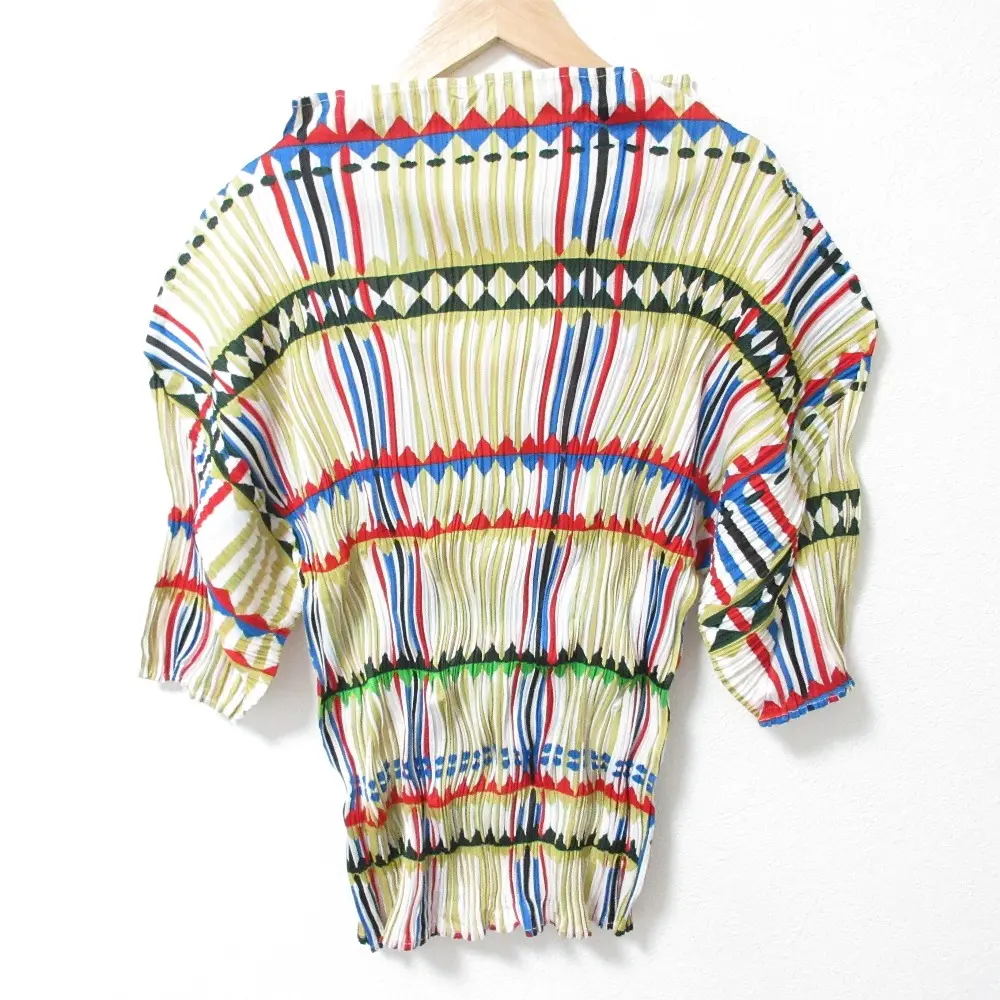 PLEATS PLEASE ISSEY MIYAKE プリーツプリーズ イッセイミヤケ ハイネック カットソー PP22-JK792 サイズ3 マルチカラー