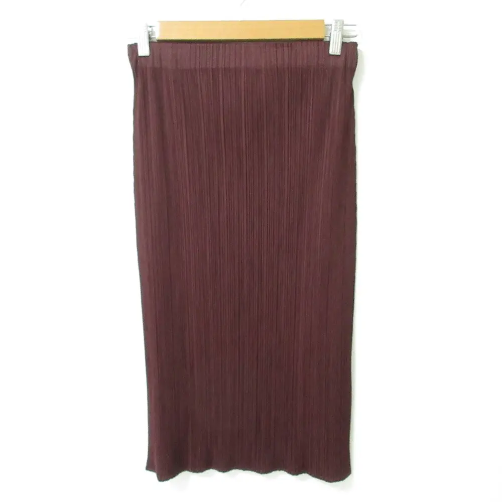PLEATS PLEASE ISSEY MIYAKE プリーツプリーズ イッセイミヤケ ロングスカート イージースカート PP13-JG430 サイズ5 ボルドー