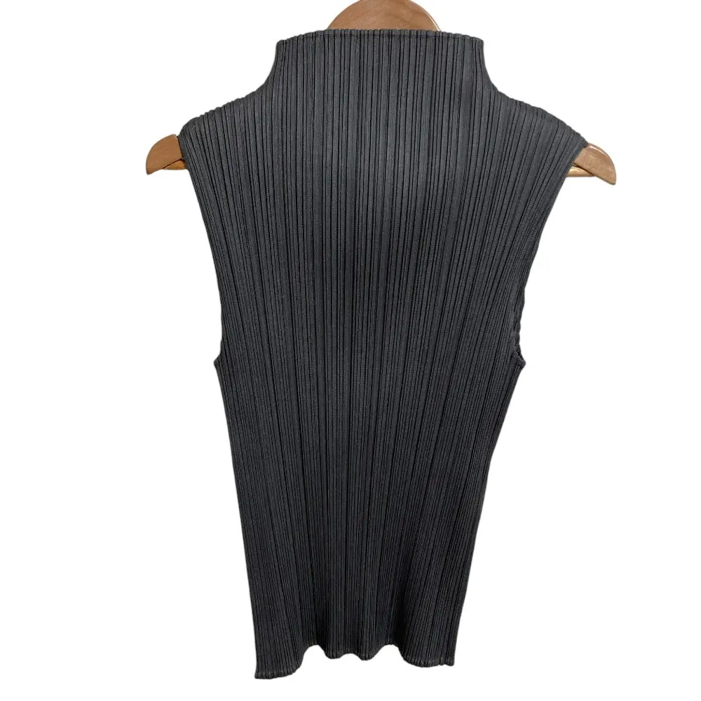 PLEATS PLEASE プリーツプリーズ イッセイミヤケ ハイネック ノースリーブ カットソー グレー