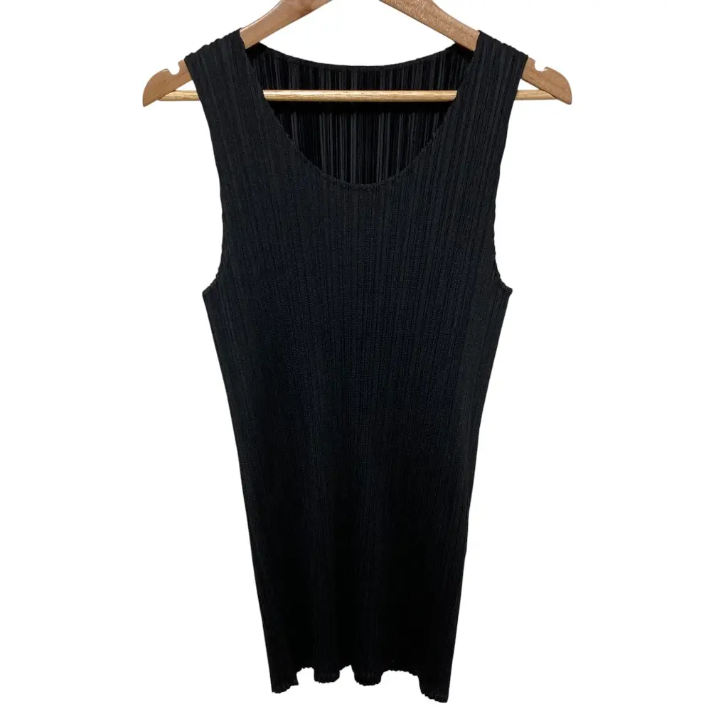 PLEATS PLEASE ISSEY MIYAKE プリーツプリーズ イッセイミヤケ ノースリーブ カットソー PP04-JK600 サイズ3 ブラック