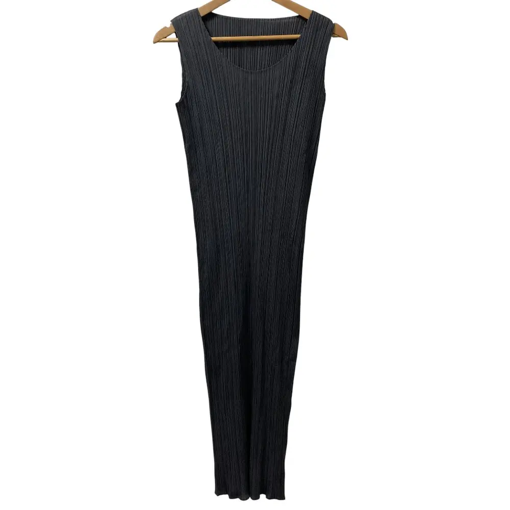 PLEATS PLEASE ISSEY MIYAKE プリーツプリーズ イッセイミヤケ ノースリーブ ロングワンピース PP05-JH001 サイズ1 グレー