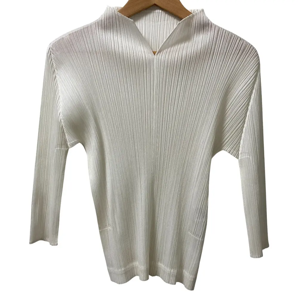 PLEATS PLEASE ISSEY MIYAKE プリーツプリーズ イッセイミヤケ キーネック カットソー PP93-JK126 サイズ3 ホワイト
