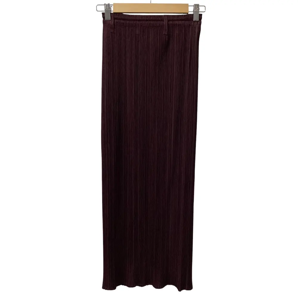 PLEATS PLEASE ISSEY MIYAKE プリーツプリーズ イッセイミヤケ ロングスカート PP93-JG114 サイズ2 バーガンディ