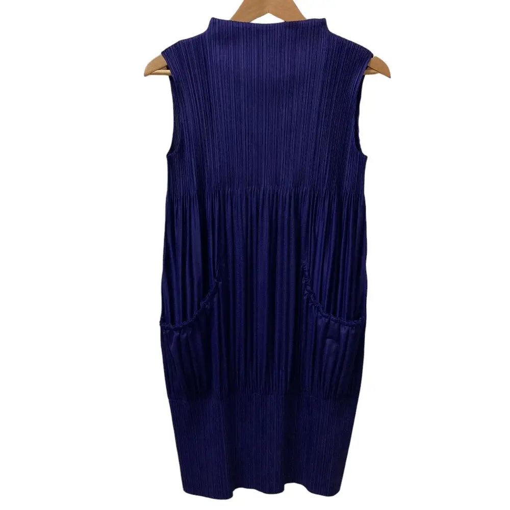 PLEATS PLEASE ISSEY MIYAKE プリーツプリーズ イッセイミヤケ ノースリーブドレス ワンピース PP03-JT743 サイズ4 パープル