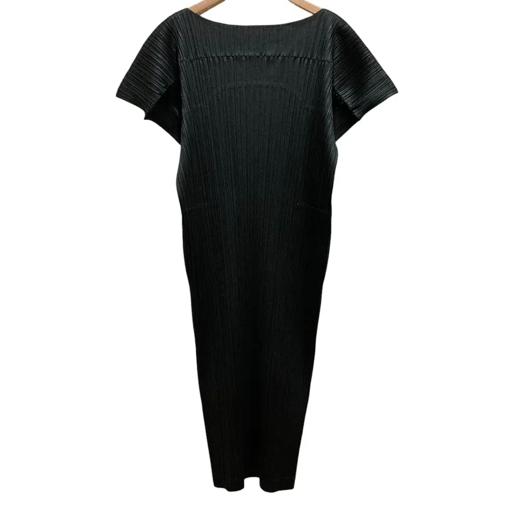 PLEATS PLEASE ISSEY MIYAKE プリーツプリーズ イッセイミヤケ ストレッチ ロングワンピース PP31 JH475/3 SIZE3 ブラック