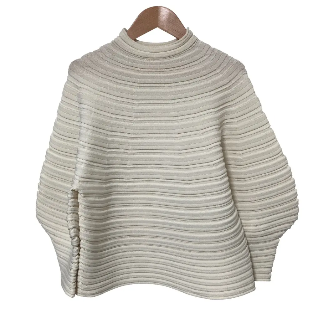 24SS PLEATS PLEASE プリーツプリーズ イッセイミヤケ MUSHROOM KNIT トップス ニットブラウス PP41KK812 ホワイト