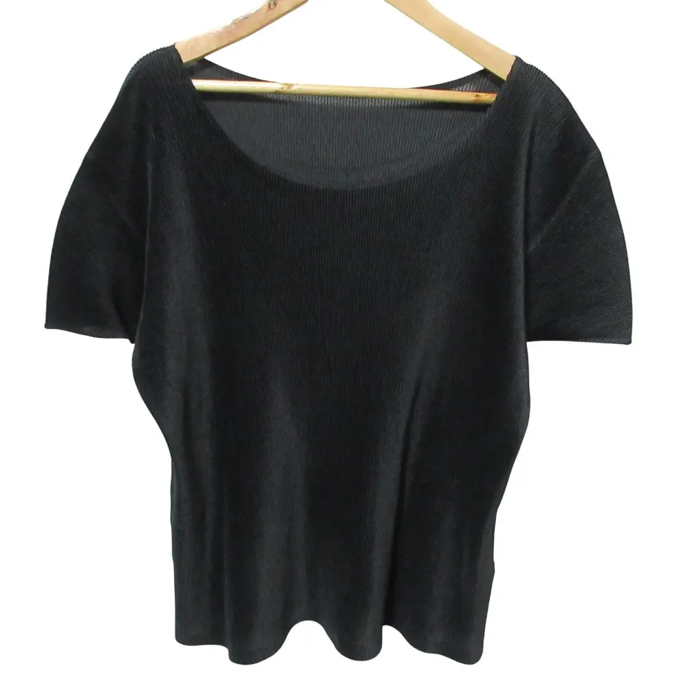 PLEATS PLEASE ISSEY MIYAKE プリーツプリーズ イッセイミヤケ ショートスリーブ カットソー ブラウス 3 ブラック