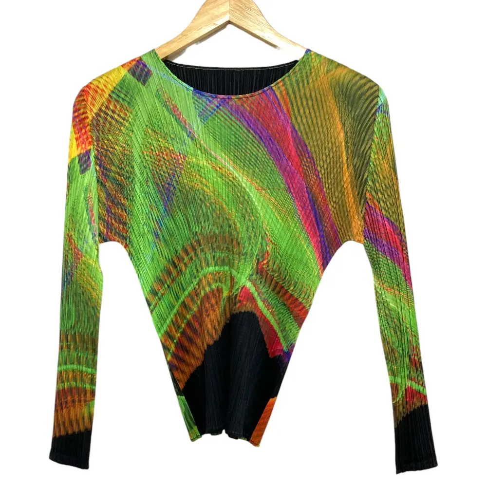 24AW PLEATS PLEASE プリーツプリーズ イッセイミヤケ SPECTRUM ロングスリーブ カットソー PP43JK711 サイズ3 グリーン