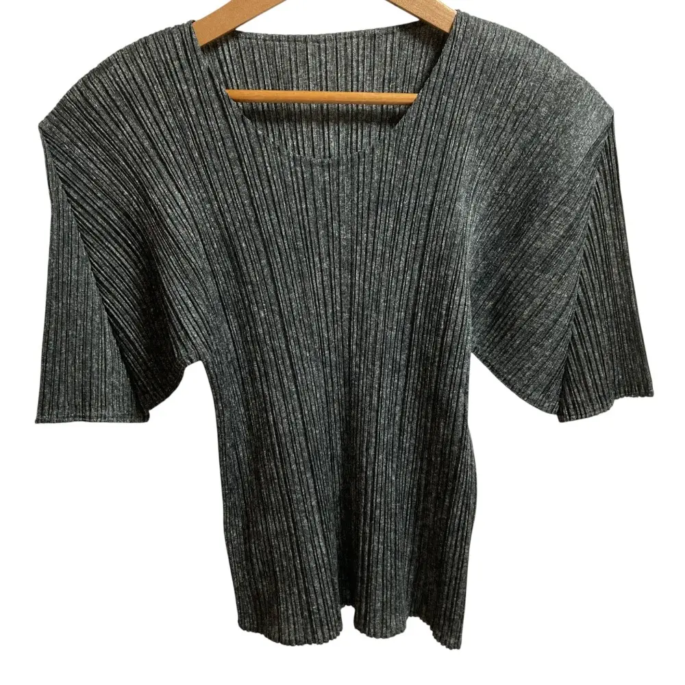 PLEATS PLEASE プリーツプリーズ イッセイミヤケ メランジプリント クルーネック Tシャツ PP02-JK804 サイズ3 グレー