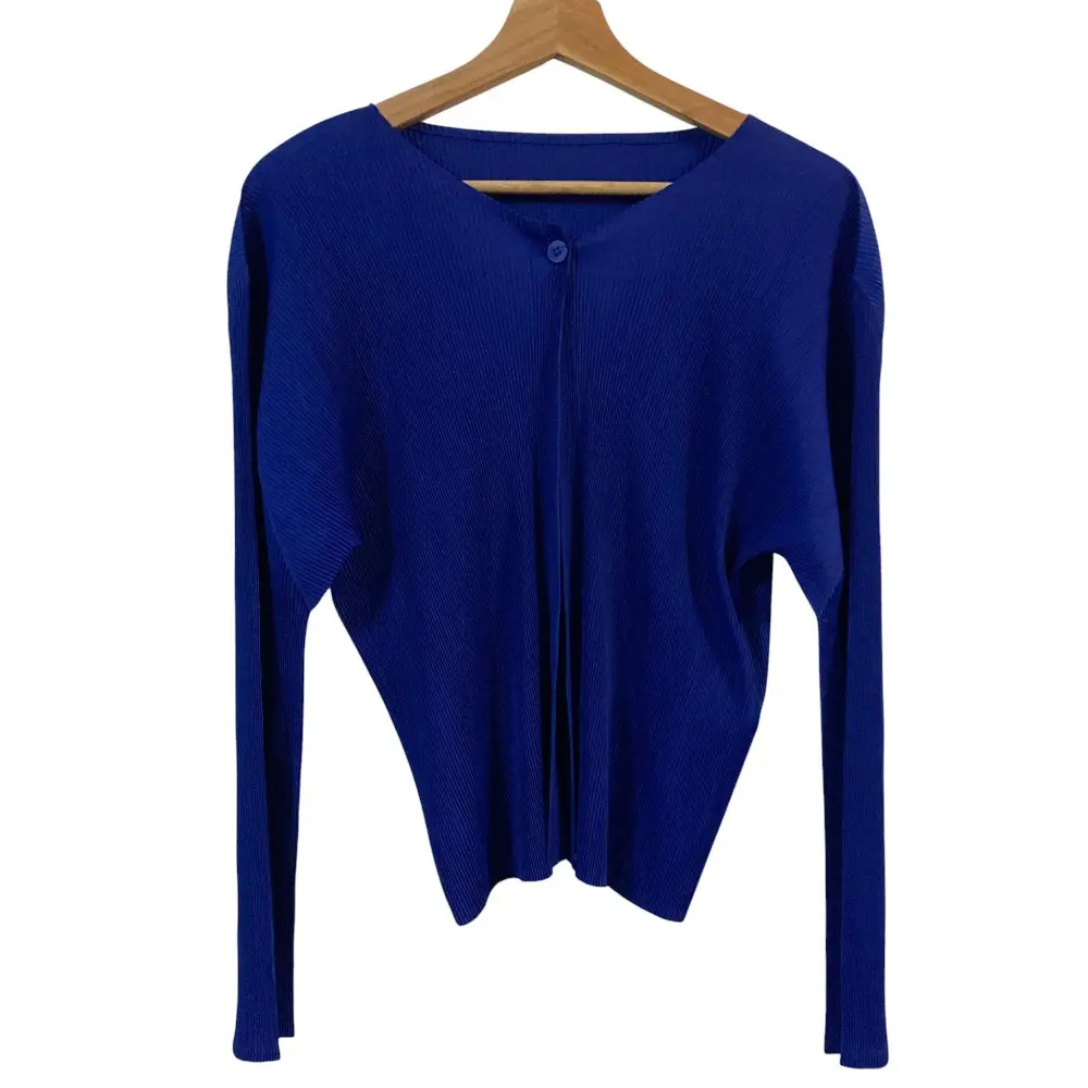 PLEATS PLEASE プリーツプリーズ イッセイミヤケ カーディガン ブラウス PP11-F0795 サイズ3 ブルー