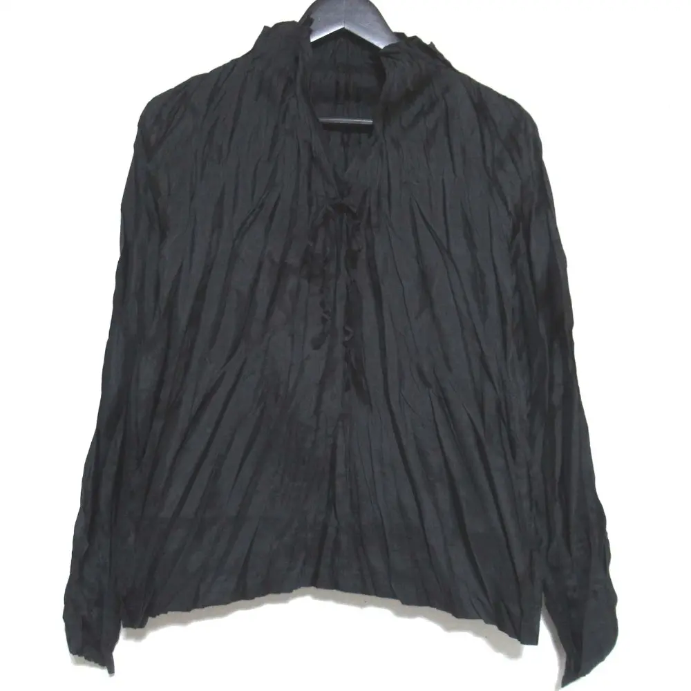 PLEATS PLEASE ISSEY MIYAKE プリーツプリーズ イッセイミヤケ シワ加工 ブラウス プルオーバー サイズ3 ブラック
