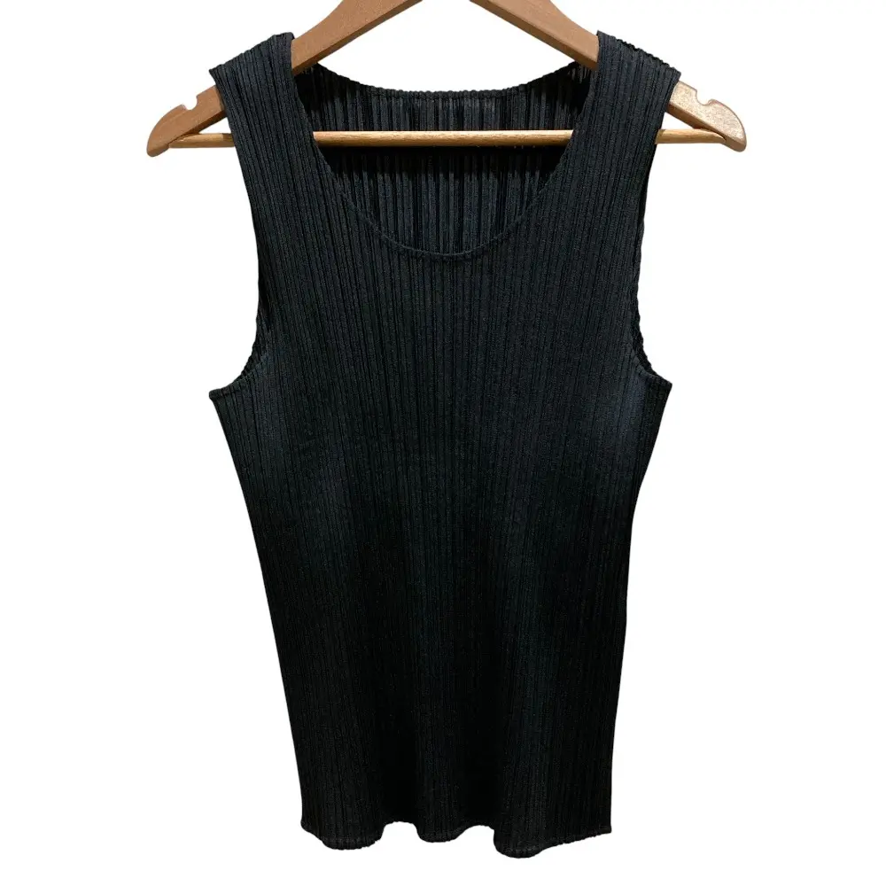 PLEATS PLEASE ISSEY MIYAKE プリーツプリーズ イッセイミヤケ ノースリーブ カットソー タンクトップ PP55-JK101 3 ブラック