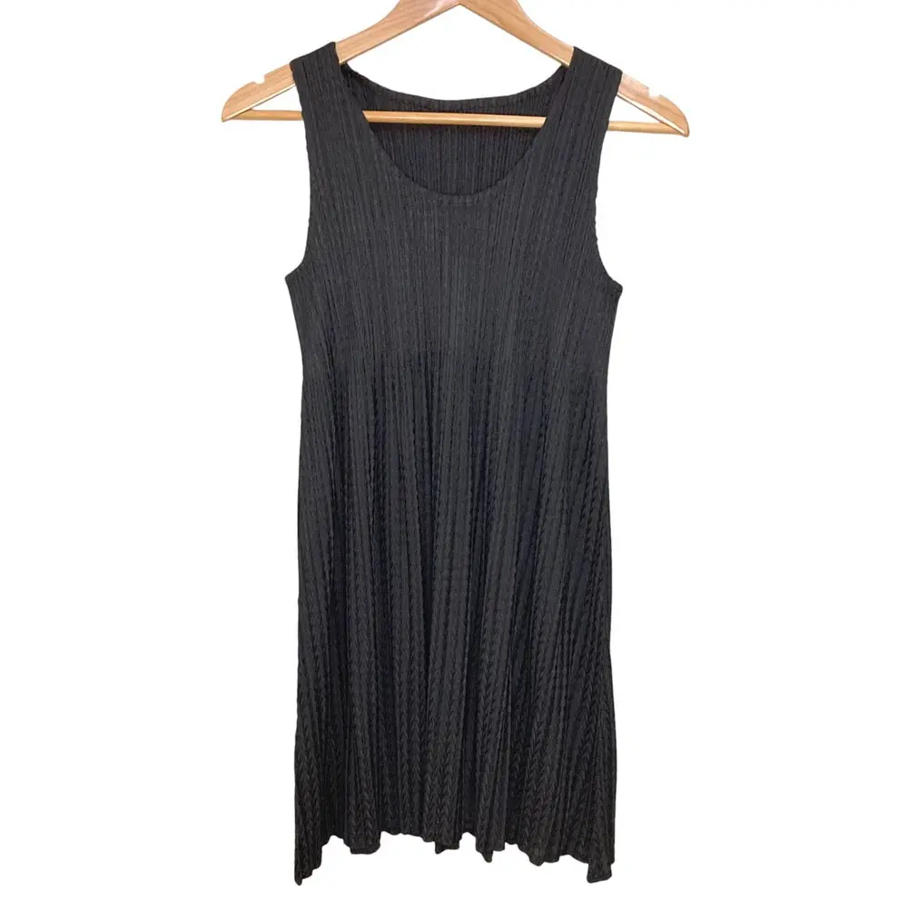 PLEATS PLEASE ISSEY MIYAKE プリーツプリーズ イッセイミヤケ ヘリンボーン チュニックカットソー PP13-JT735 サイズ3 ブラック