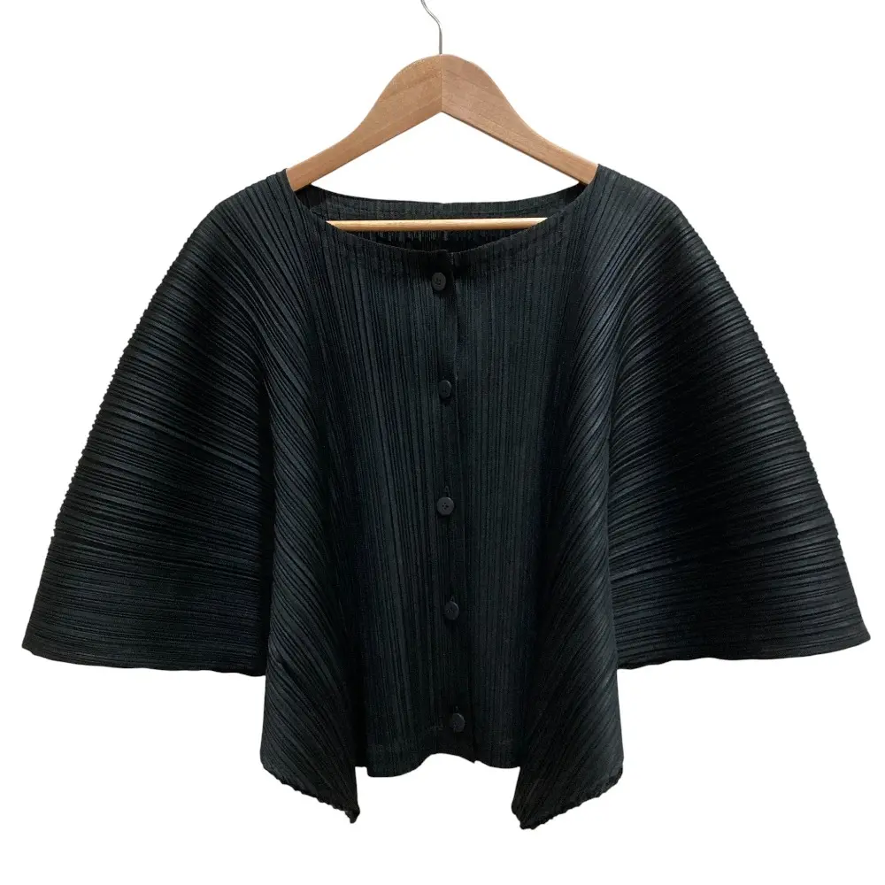 PLEATS PLEASE ISSEY MIYAKE プリーツプリーズ イッセイミヤケ ドルマン シャツ PP23-J0147 サイズ4 ブラック