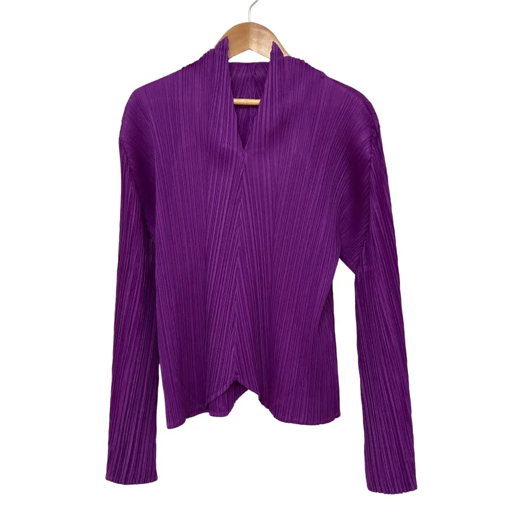 PLEATS PLEASE ISSEY MIYAKE プリーツプリーズ イッセイミヤケ シェブロンプリーツ ブラウス PP23-JJ182 サイズ3 パープルの買取実績【2025年11月買取】