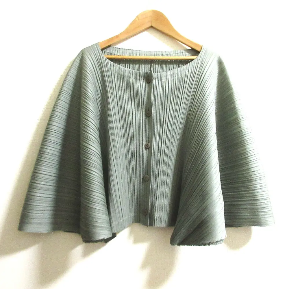 PLEATS PLEASE ISSEY MIYAKE プリーツプリーズ イッセイミヤケ ドルマン シャツ PP23-J0147 サイズ3 セージグリーン