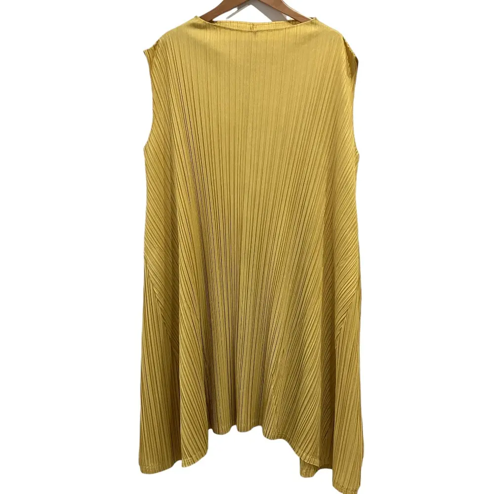 PLEATS PLEASE ISSEY MIYAKE プリーツプリーズ イッセイミヤケ ノースリーブワンピース PP01-JT593 サイズ3 イエロー