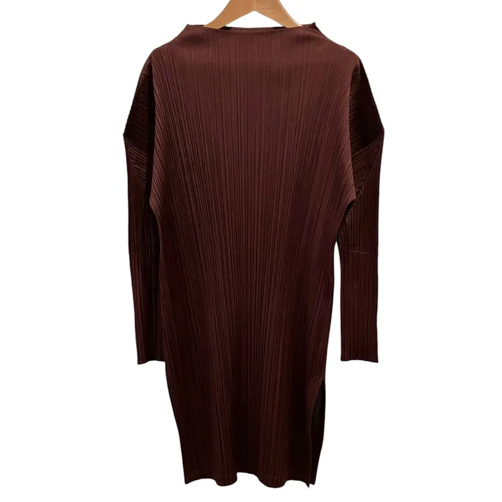 24SS PLEATS PLEASE ISSEY MIYAKE プリーツプリーズ イッセイミヤケ ハイネックロングカットソー PP41JT122 サイズ3 ブラウン