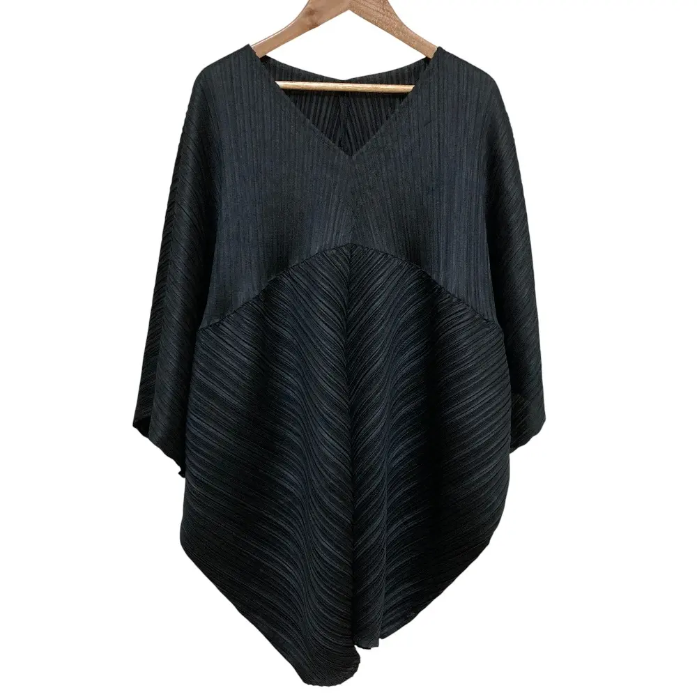 PLEATS PLEASE ISSEY MIYAKE プリーツプリーズ イッセイミヤケ ドルマンチュニック ブラウス PP73-JH756 サイズ3 ブラック