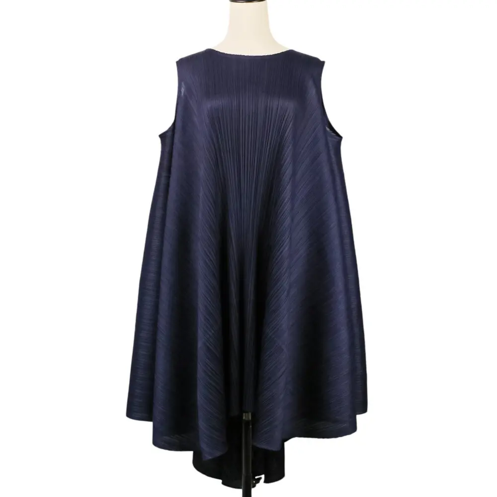 PLEATS PLEASE ISSEY MIYAKE プリーツプリーズ イッセイミヤケ バックリボン バウンスドレス ワンピース PP93-JH515 ネイビー
