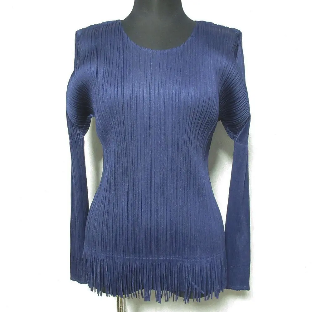 PLEATS PLEASE ISSEY MIYAKE プリーツプリーズ イッセイミヤケ フリンジカットソー PP91-JK586 size 3 ネイビーの買取実績【2026年1月買取】