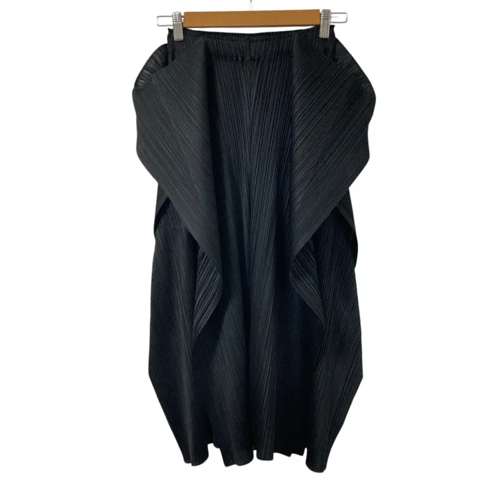PLEATS PLEASE プリーツプリーズ イッセイミヤケ レイヤード デザイン ドレープ パンツ PP93-JF564 サイズ1 ブラック